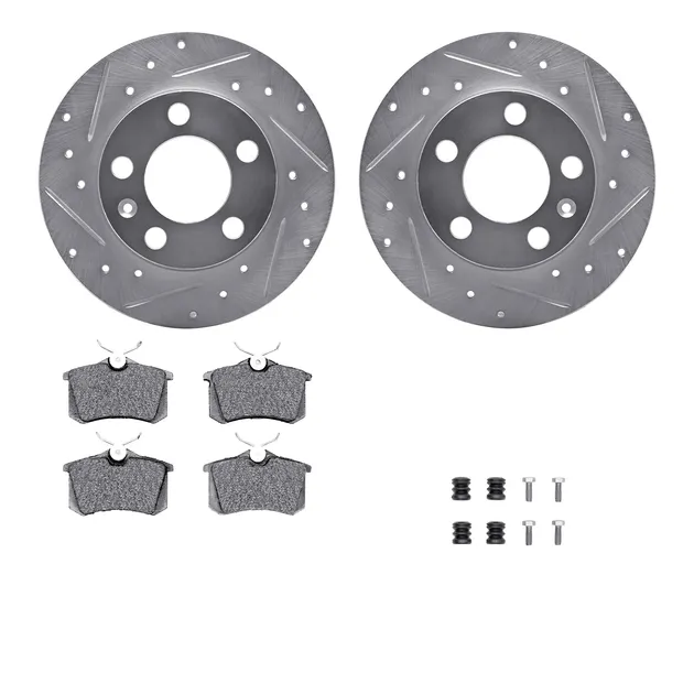 R1 Concepts WGSH1-74041 eLINE Rotor - Drilled & Slotted - Silver W/ Performance Pads